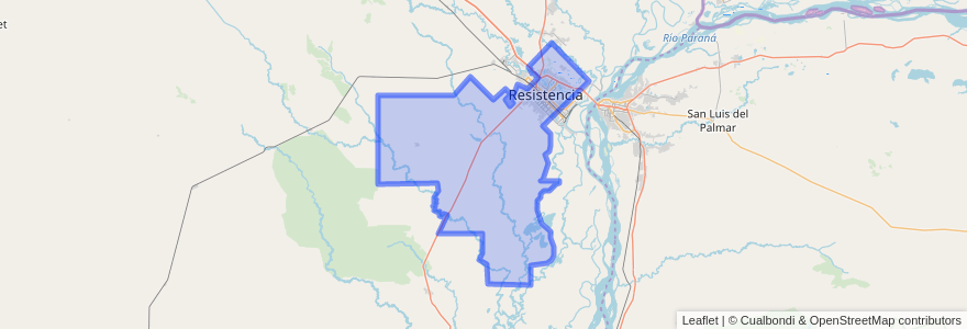 Mapa de ubicacion de Municipio de Resistencia.