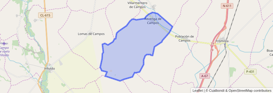 Mapa de ubicacion de Revenga de Campos.