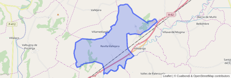 Mapa de ubicacion de Revilla Vallejera.