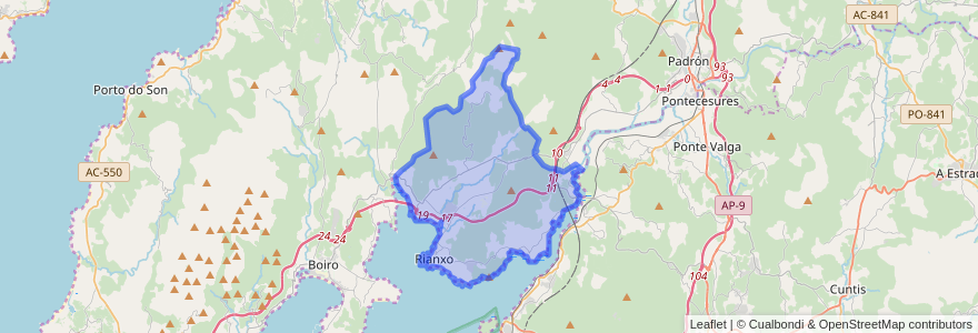 Mapa de ubicacion de Rianxo.