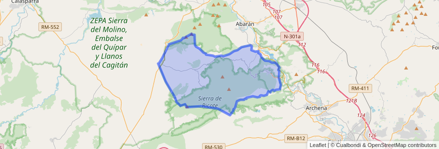 Mapa de ubicacion de Ricote.