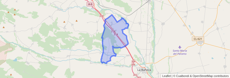 Mapa de ubicacion de Riego de la Vega.