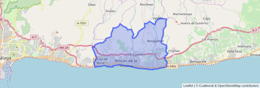 Mapa de ubicacion de Rincón de la Victoria.