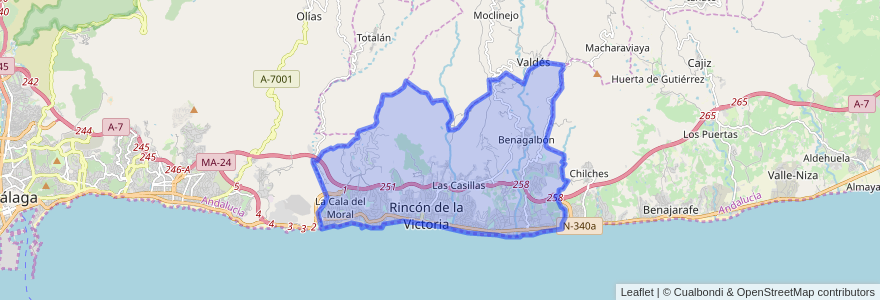 Mapa de ubicacion de Rincón de la Victoria.