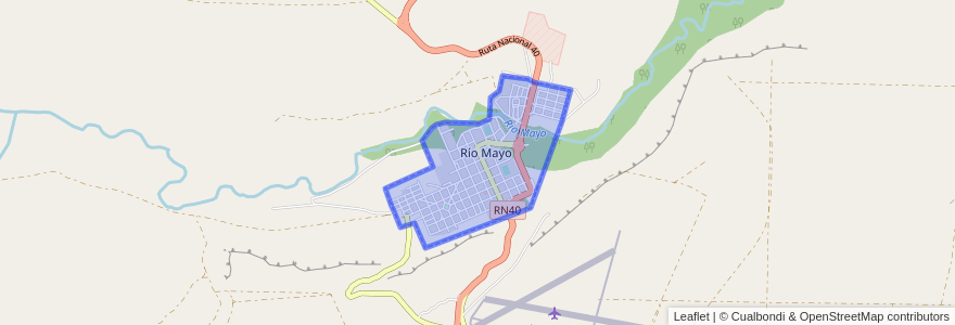 Mapa de ubicacion de Rio Mayo.