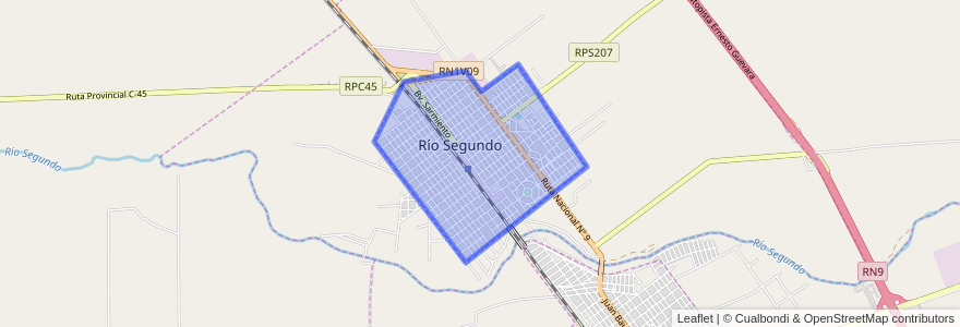 Mapa de ubicacion de Río Segundo.
