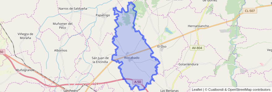 Mapa de ubicacion de Riocabado.