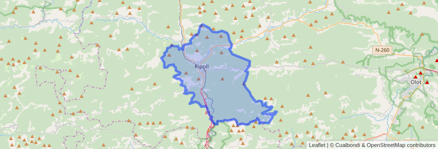 Mapa de ubicacion de Ripoll.