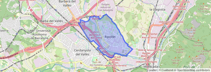 Mapa de ubicacion de Ripollet.