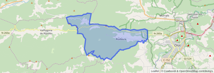 Mapa de ubicacion de Riudaura.