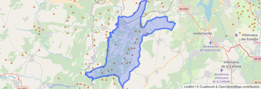 Mapa de ubicacion de Robledo de Chavela.