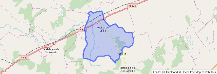 Mapa de ubicacion de Robliza de Cojos.