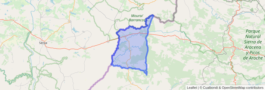 Mapa de ubicacion de Rosal de la Frontera.