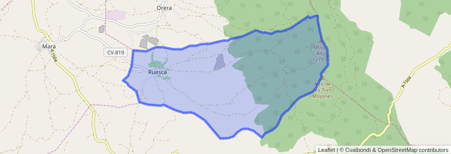 Mapa de ubicacion de Ruesca.