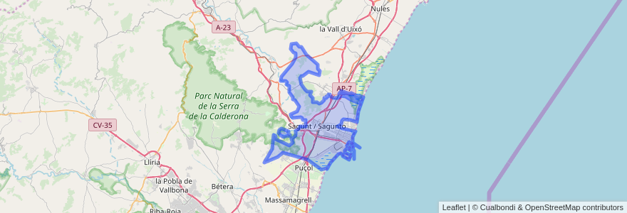 Mapa de ubicacion de Sagunt / Sagunto.