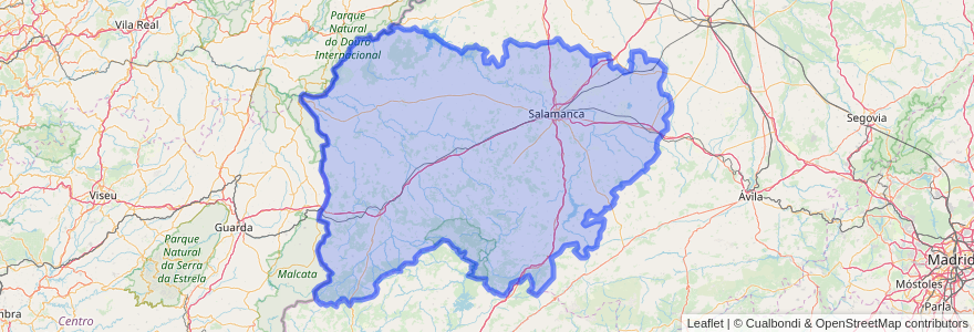 Mapa de ubicacion de Salamanca.