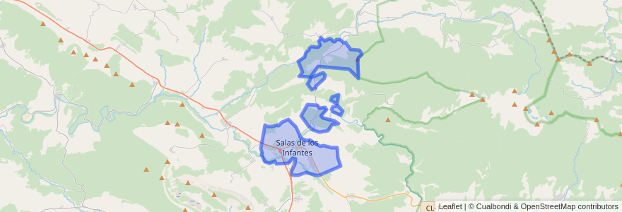 Mapa de ubicacion de Salas de los Infantes.