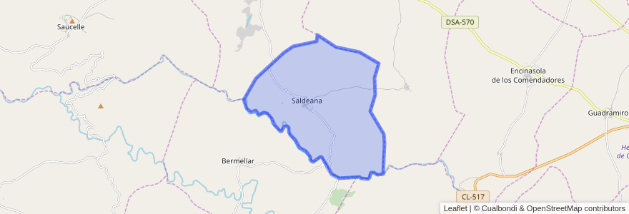 Mapa de ubicacion de Saldeana.