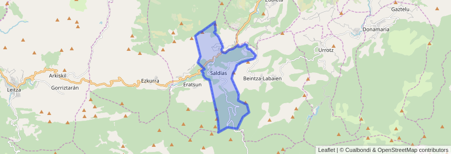 Mapa de ubicacion de Saldias.