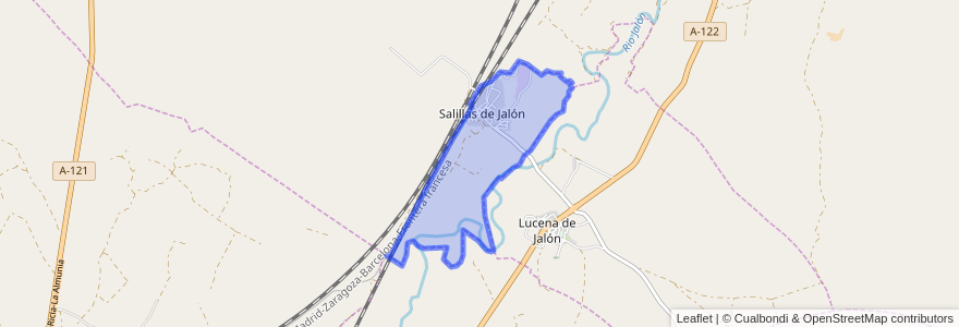 Mapa de ubicacion de Salillas de Jalón.