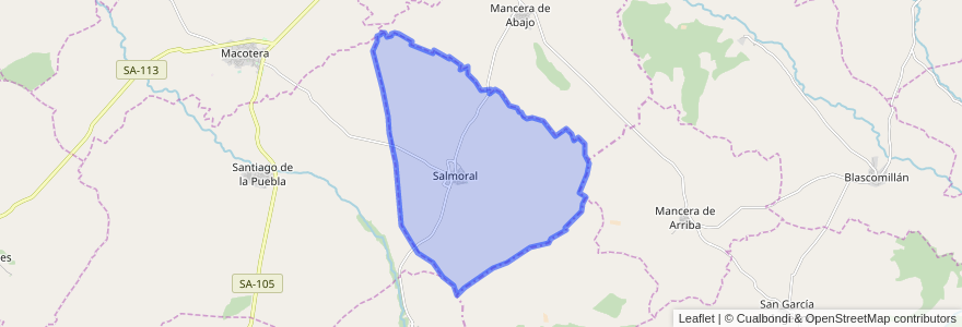 Mapa de ubicacion de Salmoral.