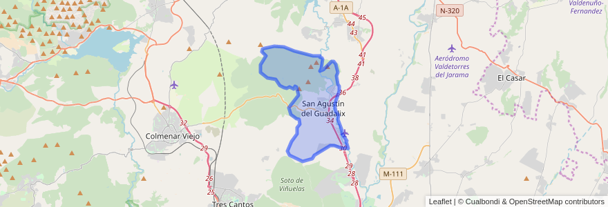 Mapa de ubicacion de San Agustín del Guadalix.