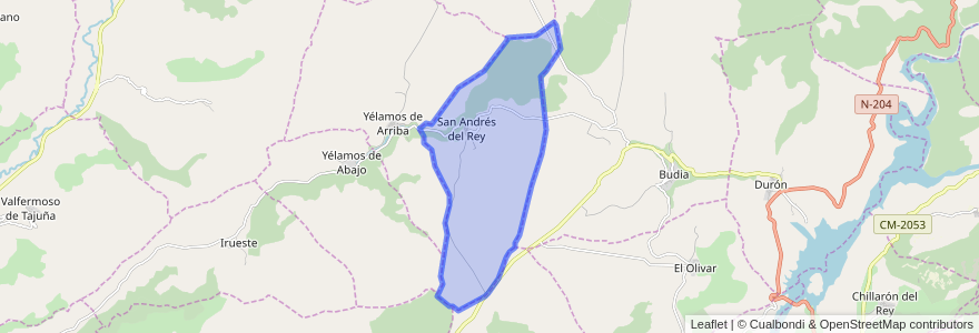 Mapa de ubicacion de San Andrés del Rey.