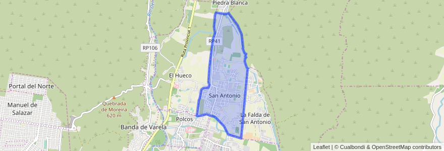 Mapa de ubicacion de San Antonio.