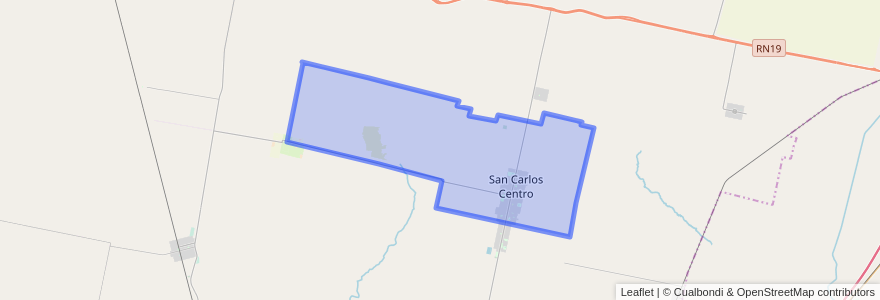 Mapa de ubicacion de San Carlos Centro.