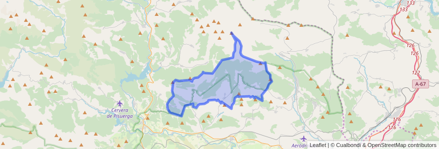 Mapa de ubicacion de San Cebrián de Mudá.