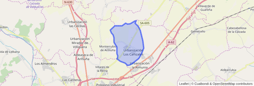 Mapa de ubicacion de San Cristóbal de la Cuesta.