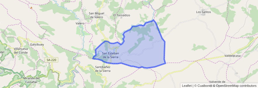 Mapa de ubicacion de San Esteban de la Sierra.