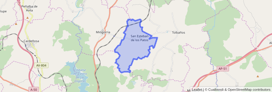 Mapa de ubicacion de San Esteban de los Patos.