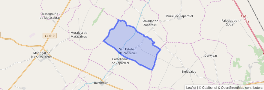 Mapa de ubicacion de San Esteban de Zapardiel.