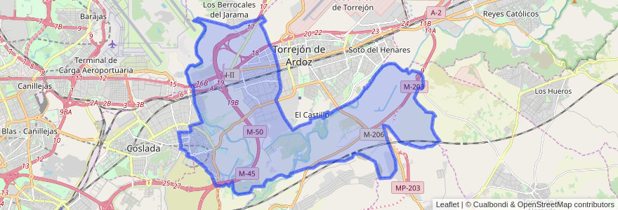 Mapa de ubicacion de San Fernando de Henares.