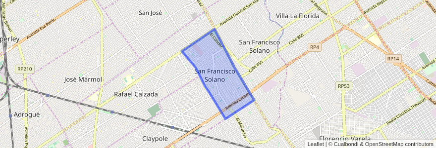 Mapa de ubicacion de San Francisco Solano.