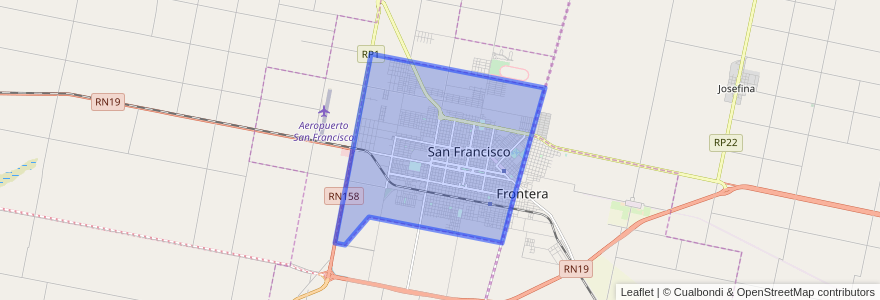 Mapa de ubicacion de San Francisco.