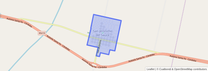 Mapa de ubicacion de San Jerónimo del Sauce.