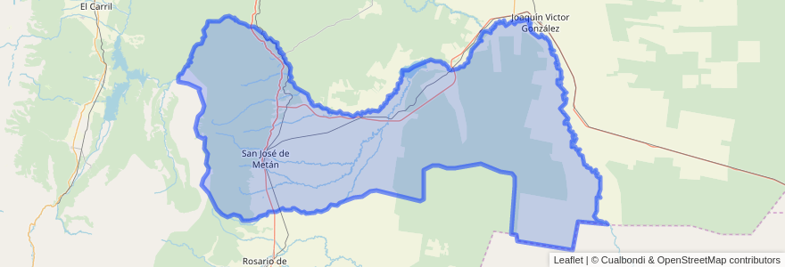 Mapa de ubicacion de San José de Metán.