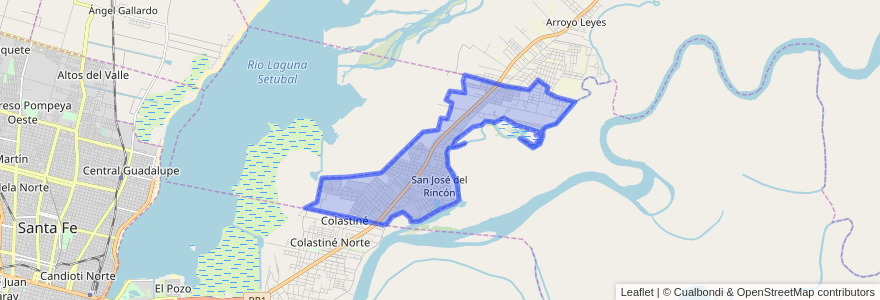 Mapa de ubicacion de San José del Rincón.