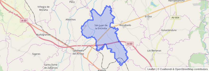 Mapa de ubicacion de San Juan de la Encinilla.