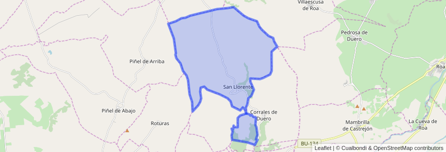 Mapa de ubicacion de San Llorente.