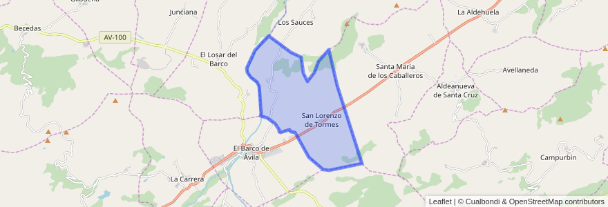 Mapa de ubicacion de San Lorenzo de Tormes.