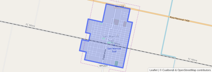 Mapa de ubicacion de San Marcos Sud.