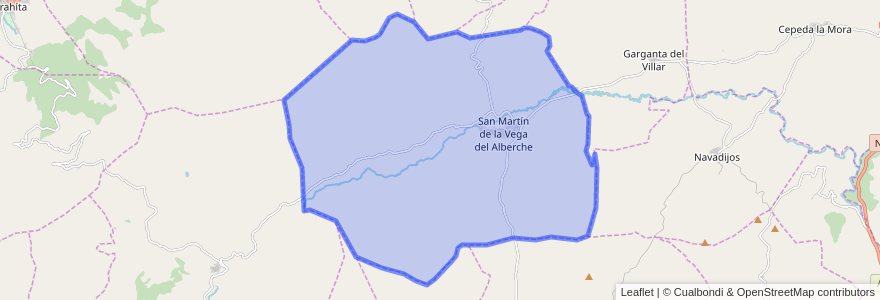 Mapa de ubicacion de San Martín de la Vega del Alberche.