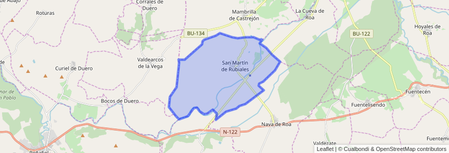 Mapa de ubicacion de San Martín de Rubiales.