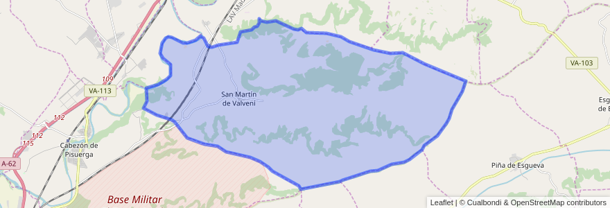 Mapa de ubicacion de San Martín de Valvení.