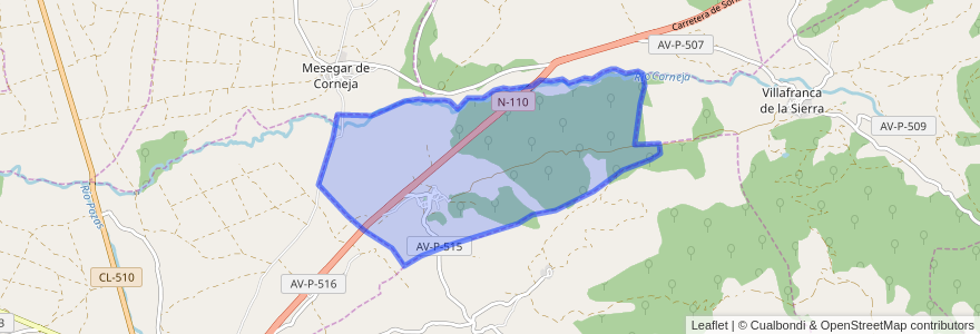 Mapa de ubicacion de San Miguel de Corneja.