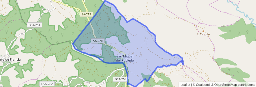 Mapa de ubicacion de San Miguel del Robledo.