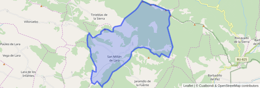 Mapa de ubicacion de San Millán de Lara.